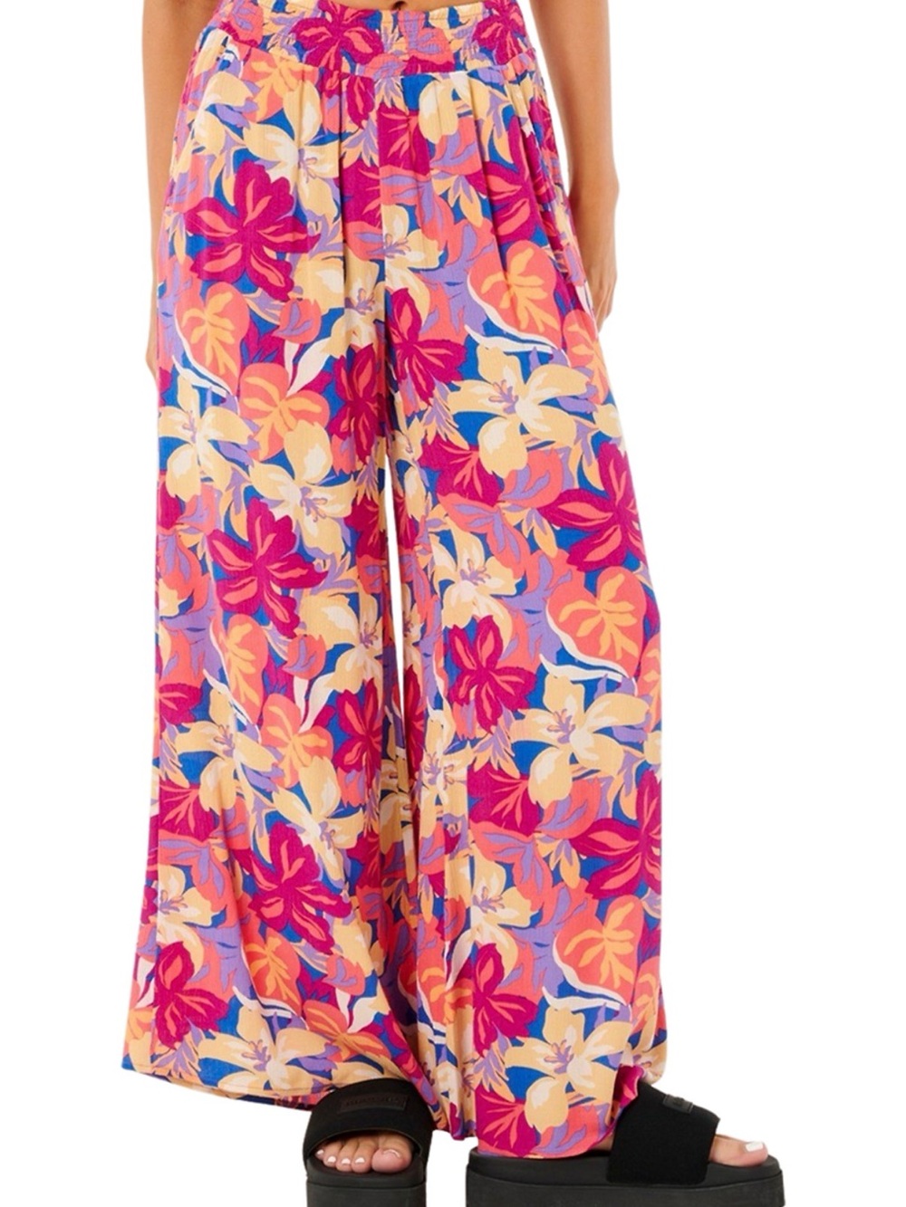 Rip Curl Pink Multi Floral Wide Leg Palazzo Pants